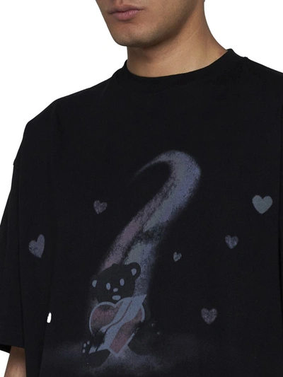 We11 Done Black Teddy Bear Print T-shirt In Black