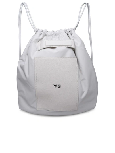 Shop Y-3 Adidas Ivory Nylon Bag In Avorio