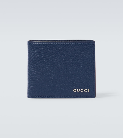 Shop Gucci Logo Leather Bifold Wallet In Black