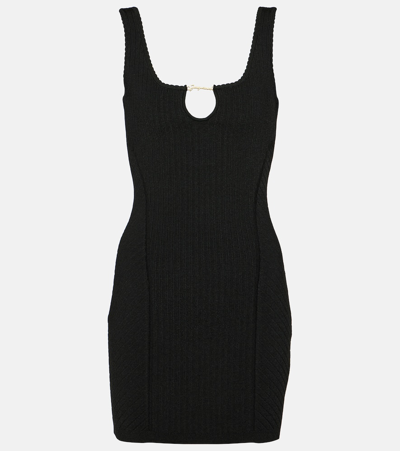 Jacquemus La Mini Robe Sierra Knitted Mini Dress In Black