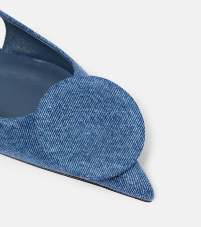 Jacquemus Duelo Slingback Denim Flats In Blue