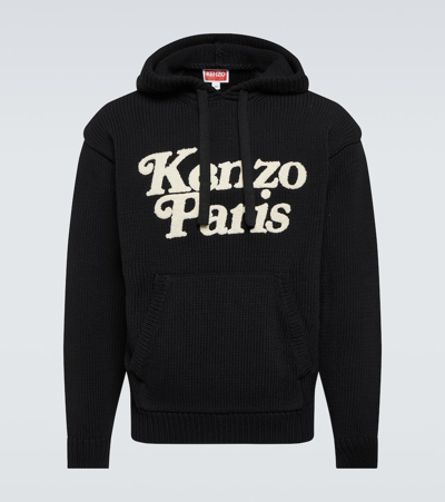 Shop Kenzo X Verdy Logo Cotton Hoodie In Black