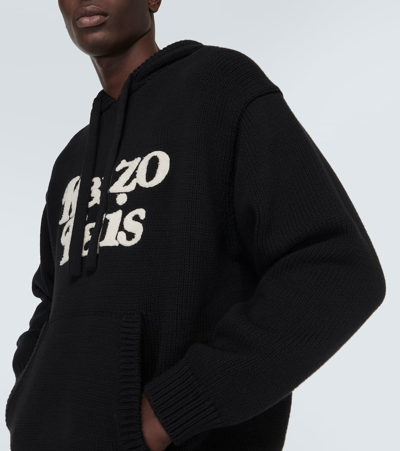 Kenzo X Verdy Logo Cotton Hoodie In Black