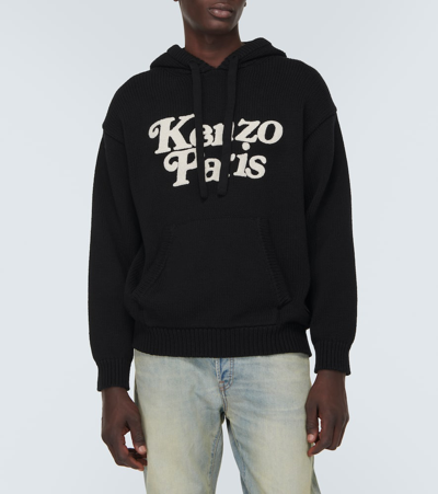 Shop Kenzo X Verdy Logo Cotton Hoodie In Black