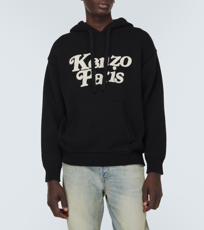 Kenzo X Verdy Logo Cotton Hoodie In Black