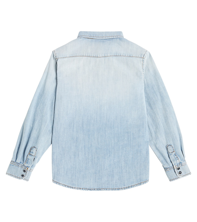 Shop Dolce & Gabbana Dg Denim Shirt In Blue