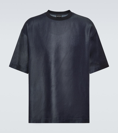 Shop Giorgio Armani Crewneck T-shirt In Blue