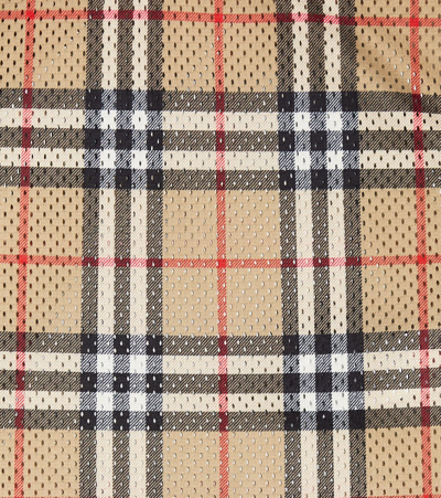 Burberry Beige T-shirt For Baby Boy With Iconic Vintage Check In Multicoloured