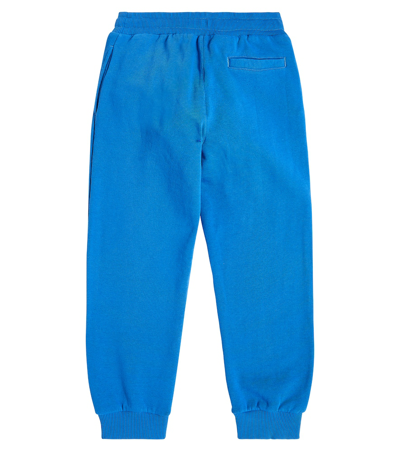 Shop Dolce & Gabbana Logo Cotton Jersey Sweatpants In Blue