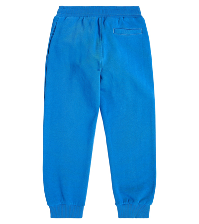 Dolce & Gabbana Logo Cotton Jersey Sweatpants In Blue
