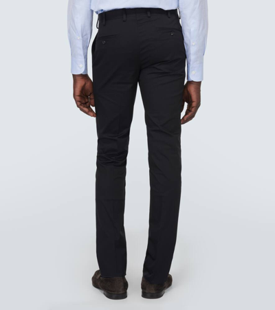 Shop Lardini Cotton Straight Pants In Black