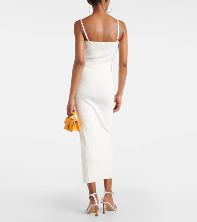 Shop Jacquemus La Robe Sierra Bretelles Midi Dress In White