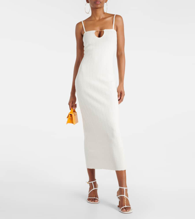 Shop Jacquemus La Robe Sierra Bretelles Midi Dress In White