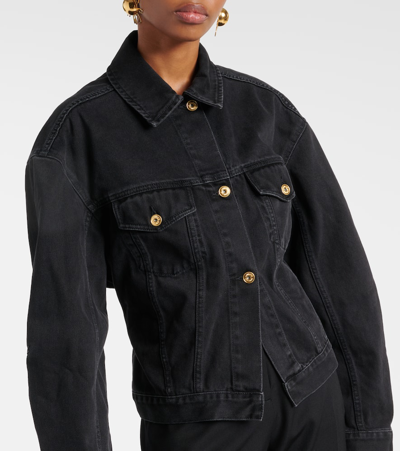 Shop Jacquemus La Veste De-nîmes Denim Jacket In Black