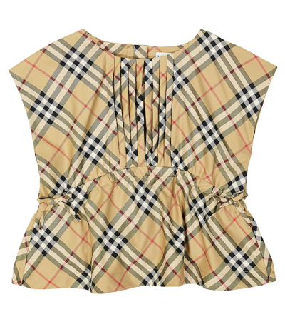 Burberry Check Cotton-blend Top In Multicoloured