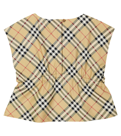 Shop Burberry Check Cotton-blend Top In Multicoloured