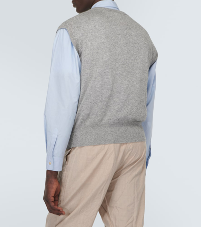 Shop Auralee Cashmere And Silk Sweater Vest In Grey