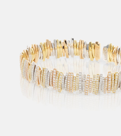 Suzanne Kalan 18kt Yellow, Rose, And White Gold Bracelet With Diamonds In Multicoloured