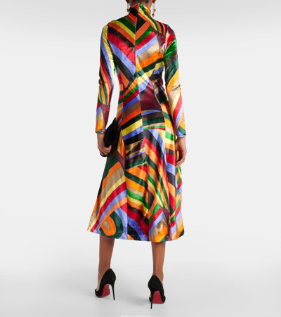 Shop Pucci Iride Velvet Midi Dress In Multicoloured