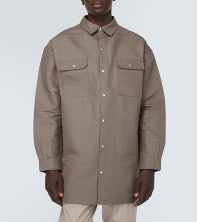 Rick Owens Hemdjacke Aus Denim In Neutrals