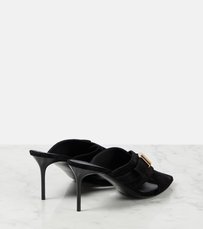 Shop Balmain Uma Suede Mules In Black