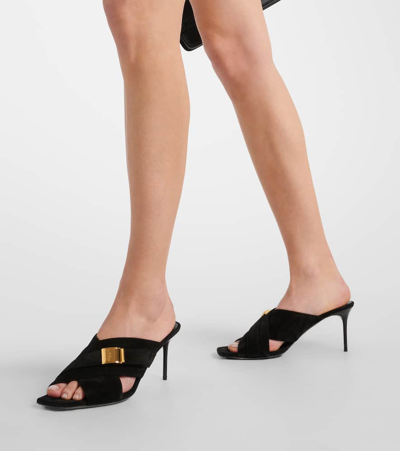 Balmain Square-headed High-heeled Sandals In Black
