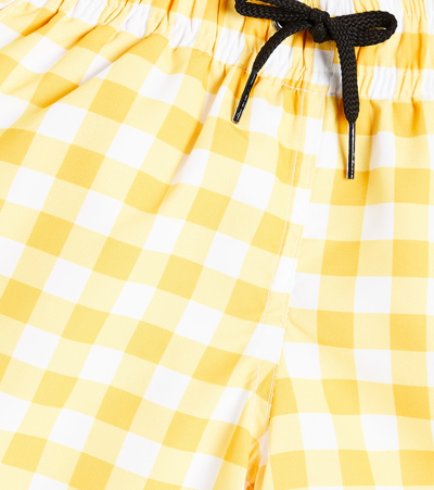 Suncracy Zadar Checked Swim Trunks In Yellow