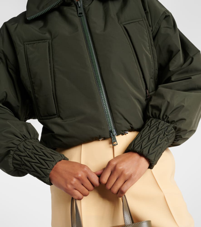 Shop Tod's Padded Bomber Jacket In Black