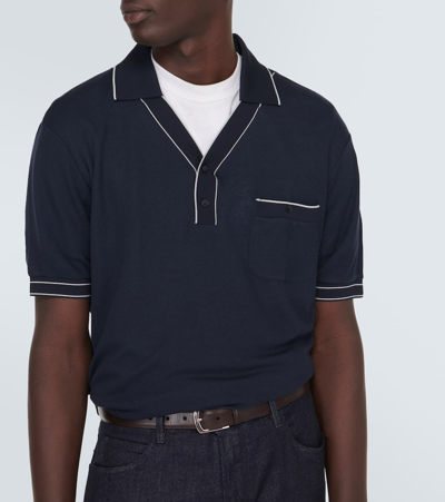 Shop Giorgio Armani Jersey Polo Shirt In Blue