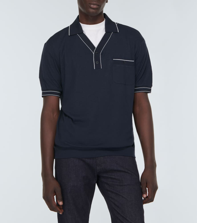 Shop Giorgio Armani Jersey Polo Shirt In Blue