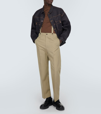 Shop Visvim Tupper Wool And Linen Straight Pants In Green