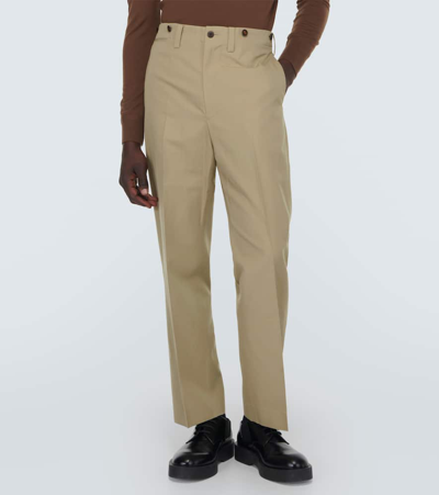 Shop Visvim Tupper Wool And Linen Straight Pants In Green