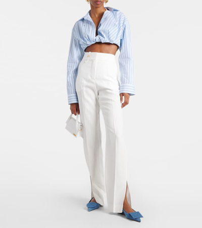Jacquemus Light Blue La Chemise Bahia Courte Shirt In Blue