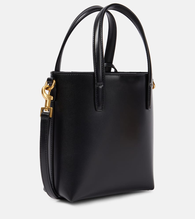 Saint Laurent Shopping Mini Leather Tote Bag In Black