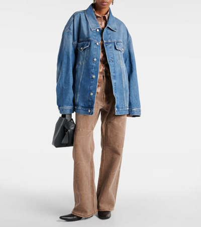 Acne Studios Blue Relaxed Fit Denim Jacket In Blue