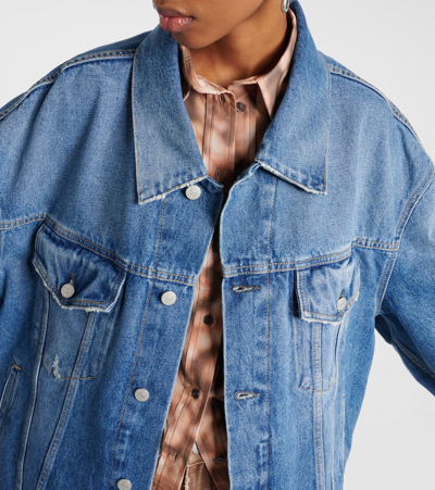 Acne Studios Blue Relaxed Fit Denim Jacket In Blue