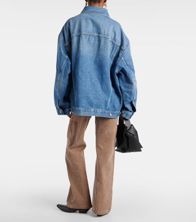 Acne Studios Blue Relaxed Fit Denim Jacket In Blue