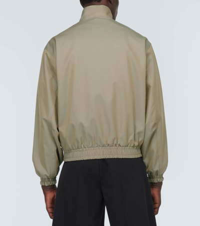 Shop Auralee Cotton And Silk Blouson Jacket In Grey
