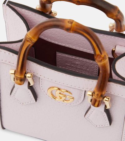 Shop Gucci Diana Mini Leather Tote Bag In Pink