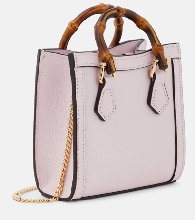 Shop Gucci Diana Mini Leather Tote Bag In Pink