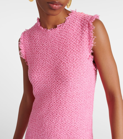 Shop Jil Sander Cotton-blend Bouclé Maxi Dress In Pink