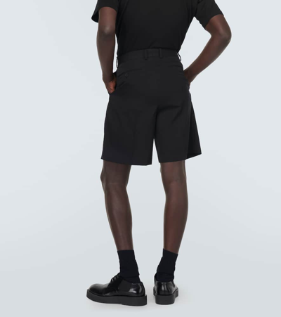 Shop Auralee Wool Gabardine Shorts In Black