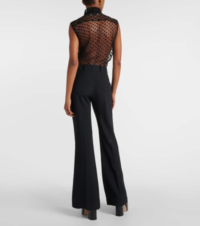 Nina Ricci Flared Leg Trousers Belt Loops In Black
