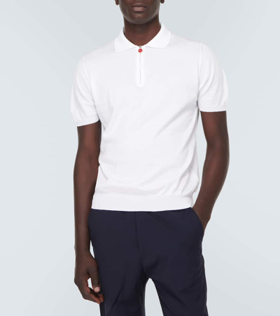 Shop Kiton Cotton Jersey Polo Shirt In White