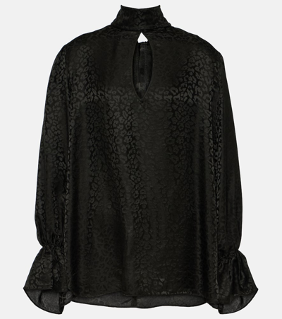 Shop Nina Ricci Cutout Jacquard Blouse In Black