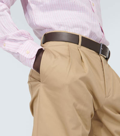 Shop Polo Ralph Lauren Striped Linen Shirt In Pink