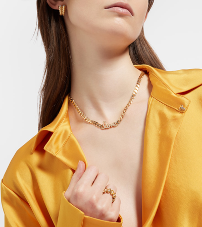 Sydney Evan Love Script 14kt Gold Necklace With Diamonds In Gold
