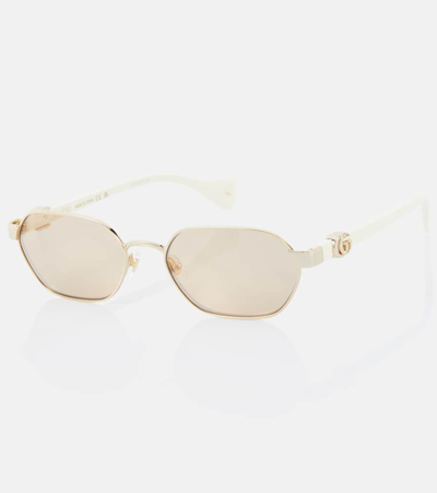 Gucci Running Mini Rectangular Sunglasses In Pink