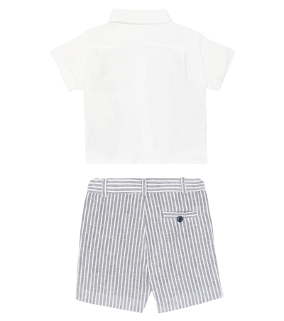 Patachou Baby Set Aus Hemd Und Shorts Aus Leinen In Multicolor