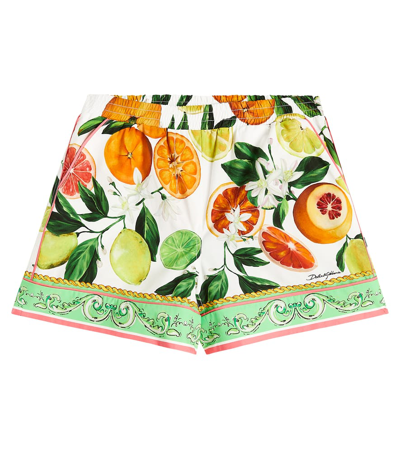 Shop Dolce & Gabbana Printed Cotton Shorts In Multicoloured